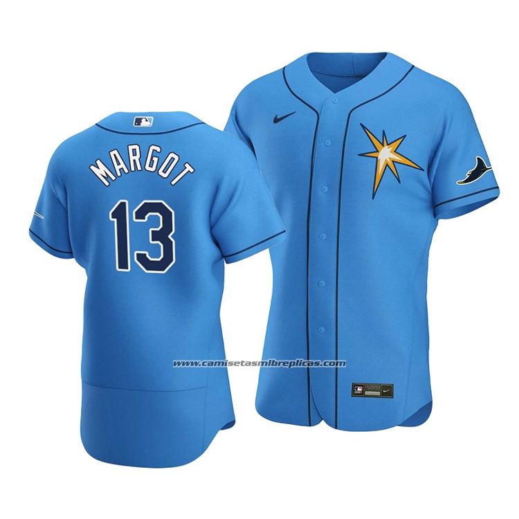Camiseta Beisbol Hombre Tampa Bay Rays Manuel Margot 2020 Alterno Autentico Azul